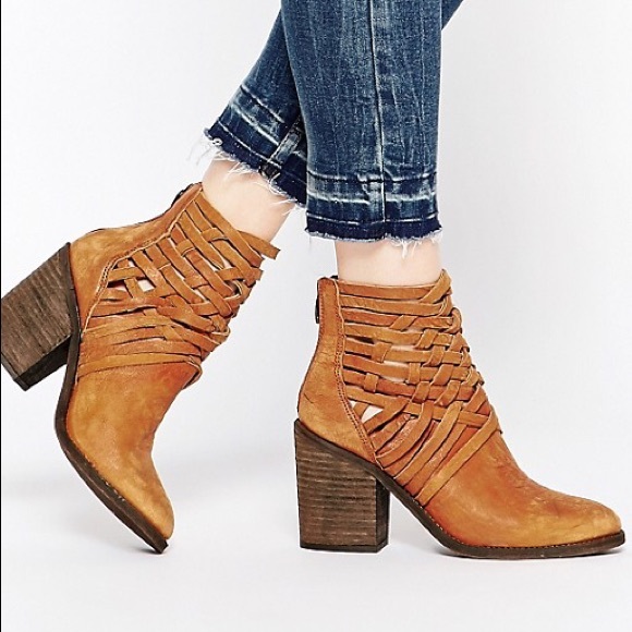 Free People Shoes - Free People “Carrera” Woven Caged Boots Size 39